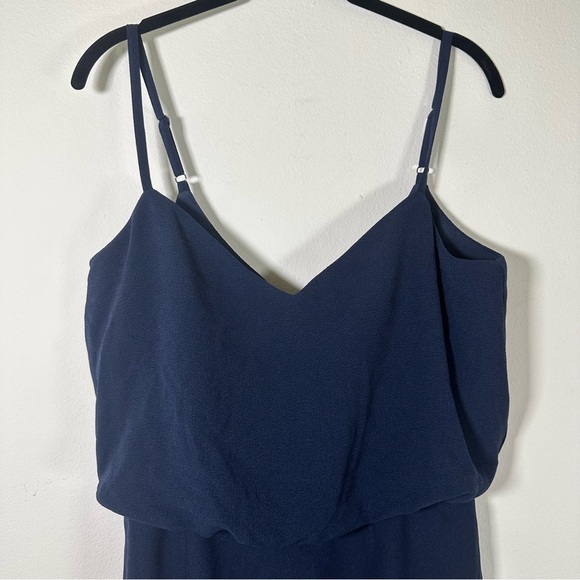 NWT Dress the Population Alondra Blouson Sheath Dress Midnight Navy Blue Medium - Picture 4 of 14